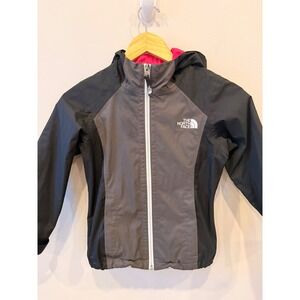The North Face Kids Girls Waterproof Hooded Rain Jacket Size XSM Grey Pink